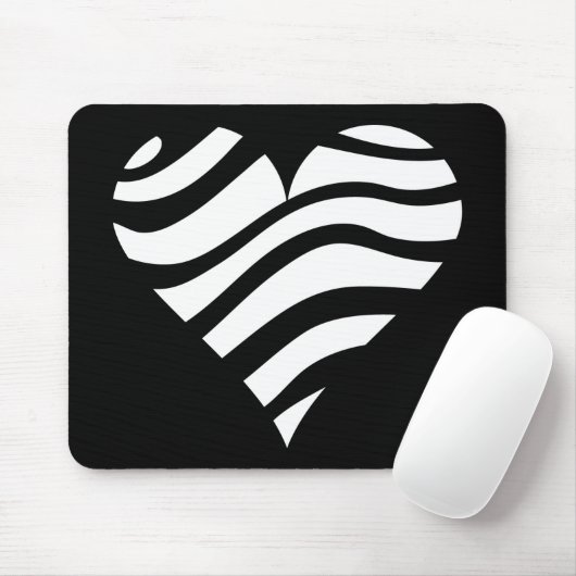 Zebra-Herz Mousepad (Mit Mouse)