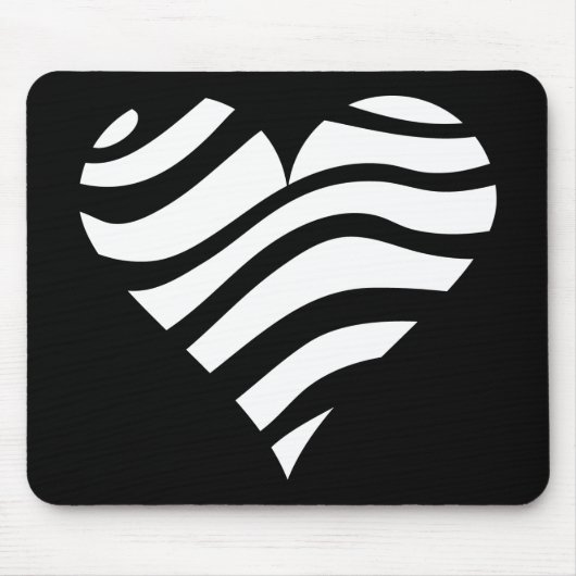 Zebra-Herz Mousepad (Vorne)