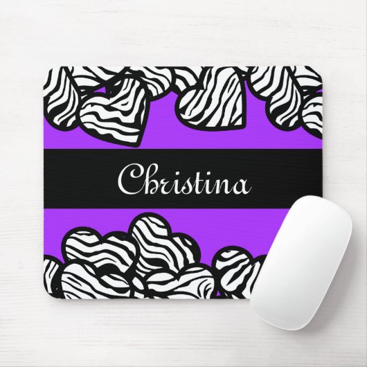 Zebra herz mousepad (Mit Mouse)