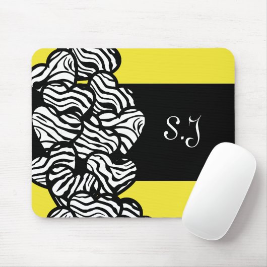 Zebra herz mousepad (Mit Mouse)