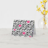 Zebra-Herz-Muster-Note-Karte Karte (Gelbe Blume)
