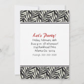 Zebra-Herz-Party Einladungen (Rückseite)