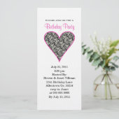 Zebra-Herz-Party Einladungen (Stehend Vorderseite)