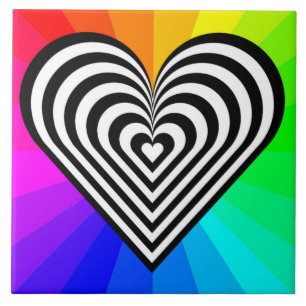 ZEBRA-HERZ-REGENBOGENMUSTER FLIESE