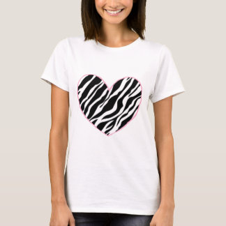 Zebra-Herz T-Shirt