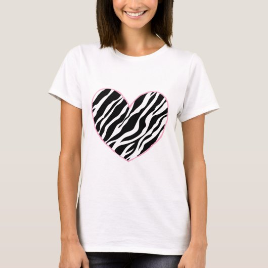 Zebra-Herz T-Shirt (Vorderseite)