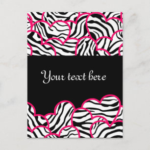 Zebra herzen Design Postcard Postkarte