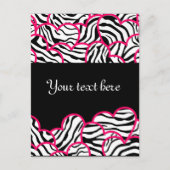 Zebra herzen Design Postcard Postkarte (Vorderseite)