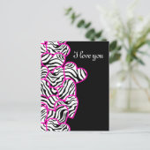 Zebra herzen Design Postcard Postkarte (Stehend Vorderseite)
