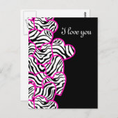 Zebra herzen Design Postcard Postkarte (Vorne/Hinten)
