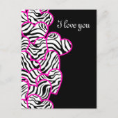 Zebra herzen Design Postcard Postkarte (Vorderseite)