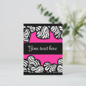 Zebra herzen Design Postcard Postkarte (Stehend Vorderseite)