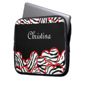 Zebra herzen Laptop Sleeve (Vorderseite Links)