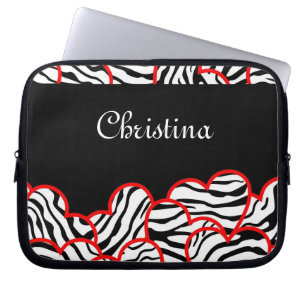 Zebra herzen Laptop Sleeve