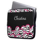 Zebra herzen Laptop Sleeve (Vorderseite Links)