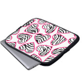 Zebra herzen Laptop Sleeve (Vorne Knopf)