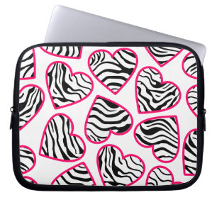 Zebra herzen Laptop Sleeve