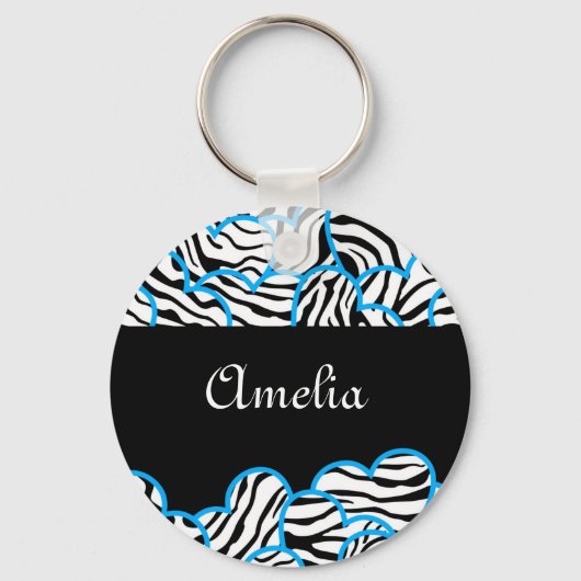 Zebra herzen Schlüsselanhänger (Vorderseite)