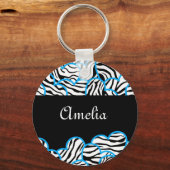 Zebra herzen Schlüsselanhänger (Vorderseite)