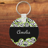 Zebra herzen Schlüsselanhänger (Vorderseite)