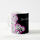 Zebra herzen Tasse (Vorderseite Links)