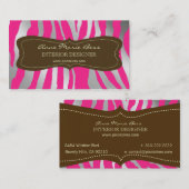 Zebra-Himbeerschokolade-Visitenkarten Visitenkarte (Vorne/Hinten)