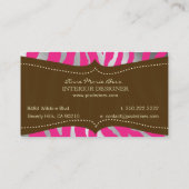 Zebra-Himbeerschokolade-Visitenkarten Visitenkarte (Rückseite)
