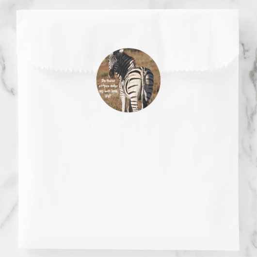 Zebra-Hintern-Aufkleber Runder Aufkleber (Tasche)