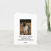 Zebra "Hintern sieht groß aus?" bearbeitbare Grußk Karte (Rückseite)