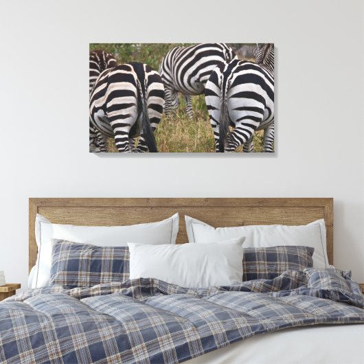 Zebra Hinterns Leinwand Print (Insitu (Schlafzimmer))