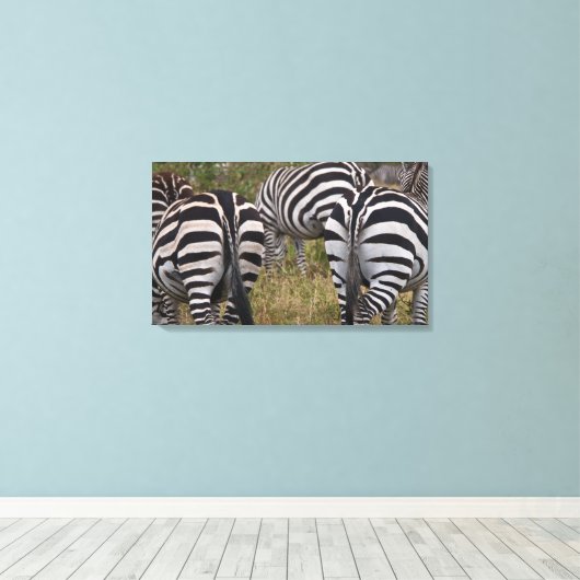 Zebra Hinterns Leinwand Print (Insitu (Holzboden))