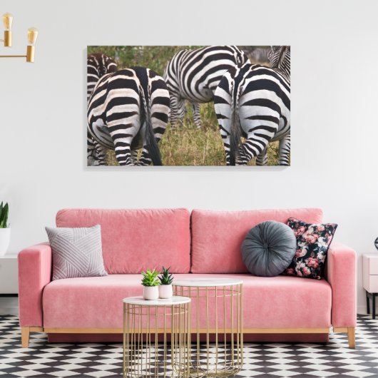 Zebra Hinterns Leinwand Print (Insitu (Wohnzimmer))