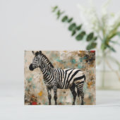 Zebra Horizontal Collage Postkarte (Stehend Vorderseite)
