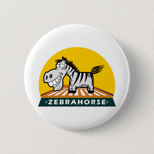 Zebra Horse Button