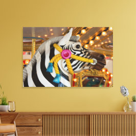 Zebra Horse Merry-Go-Round Karussell Ride Foto Leinwanddruck