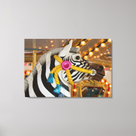 Zebra Horse Merry-Go-Round Karussell Ride Foto Leinwanddruck