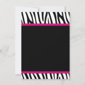 Zebra Hot Pink Printed Bow Babydusche Einladung (Rückseite)