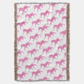 Zebra Hot Pink und White Silhouette Decke (Vorderseite Vertikal)