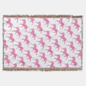 Zebra Hot Pink und White Silhouette Decke (Vorderseite)