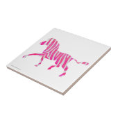 Zebra Hot Pink und White Silhouette Fliese (Seite)