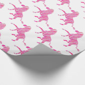 Zebra Hot Pink und White Silhouette Geschenkpapier (Ecke)
