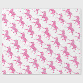 Zebra Hot Pink und White Silhouette Geschenkpapier (Flach)