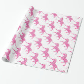 Zebra Hot Pink und White Silhouette Geschenkpapier (Ungerollt)