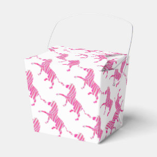 Zebra Hot Pink und White Silhouette Geschenkschachtel