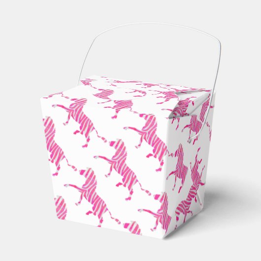 Zebra Hot Pink und White Silhouette Geschenkschachtel (Vorderseite)