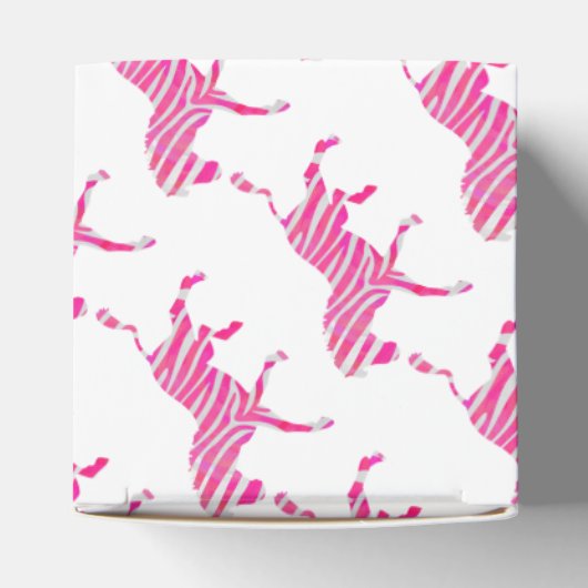 Zebra Hot Pink und White Silhouette Geschenkschachtel (Oben)