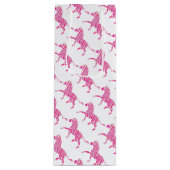 Zebra Hot Pink und White Silhouette Geschenktüte Für Weinflaschen (Vorderseite)