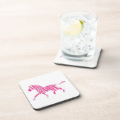 Zebra Hot Pink und White Silhouette Getränkeuntersetzer (Rechte Seite)