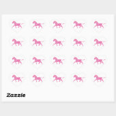 Zebra Hot Pink und White Silhouette Herz-Aufkleber (Blatt)