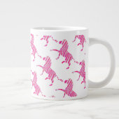 Zebra Hot Pink und White Silhouette Jumbo-Tasse (Rechts)